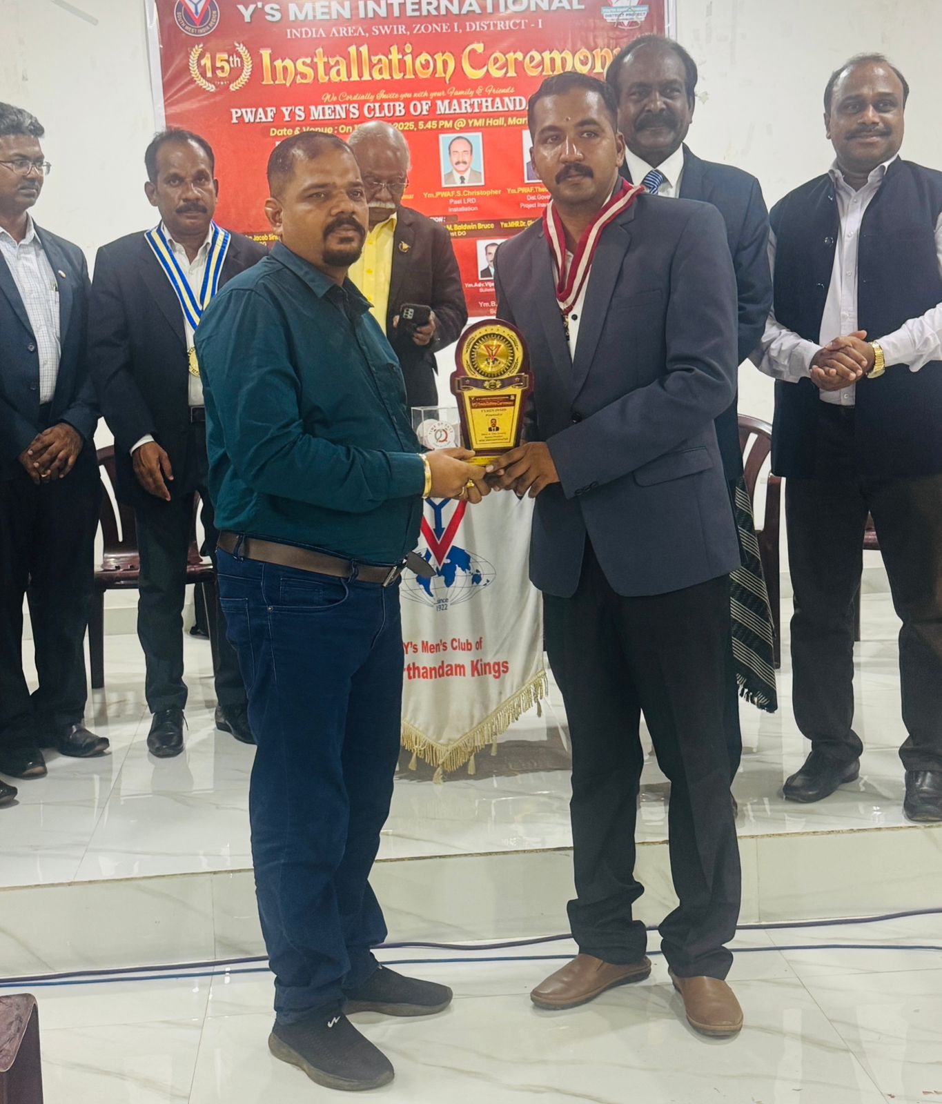 Recognition for Outstanding Social Work from Y's Men Club Marthandam