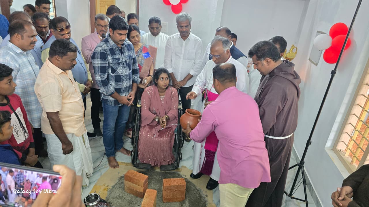 Honoring Beneficiaries: Blessing Ceremony at Annai Illam Housing Project Inauguration